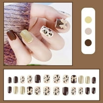 24 Piece Striped Acrylic On Nail Set With Glue Kit For Women And Girls Complete Nail Design Including