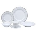 thumbnail image 1 of 24 Piece Wavy Fine China Silver Dot Dinnerware, Service for 4, 1 of 1
