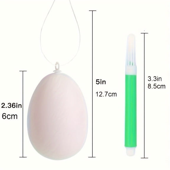 24 Piece White Easter Egg Craft Kit with 4Pcs Markers, Unfinished Plastic Eggs for DIY Decorating and Painting, Children's Art Activity Toys for Creative Play and Holiday Party Fun