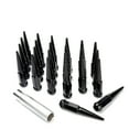thumbnail image 1 of 24 Pieces 1/2"-20 RH SAE Extended Spike Lug Nuts Black w/ Socket Key for Cougar, 1 of 4