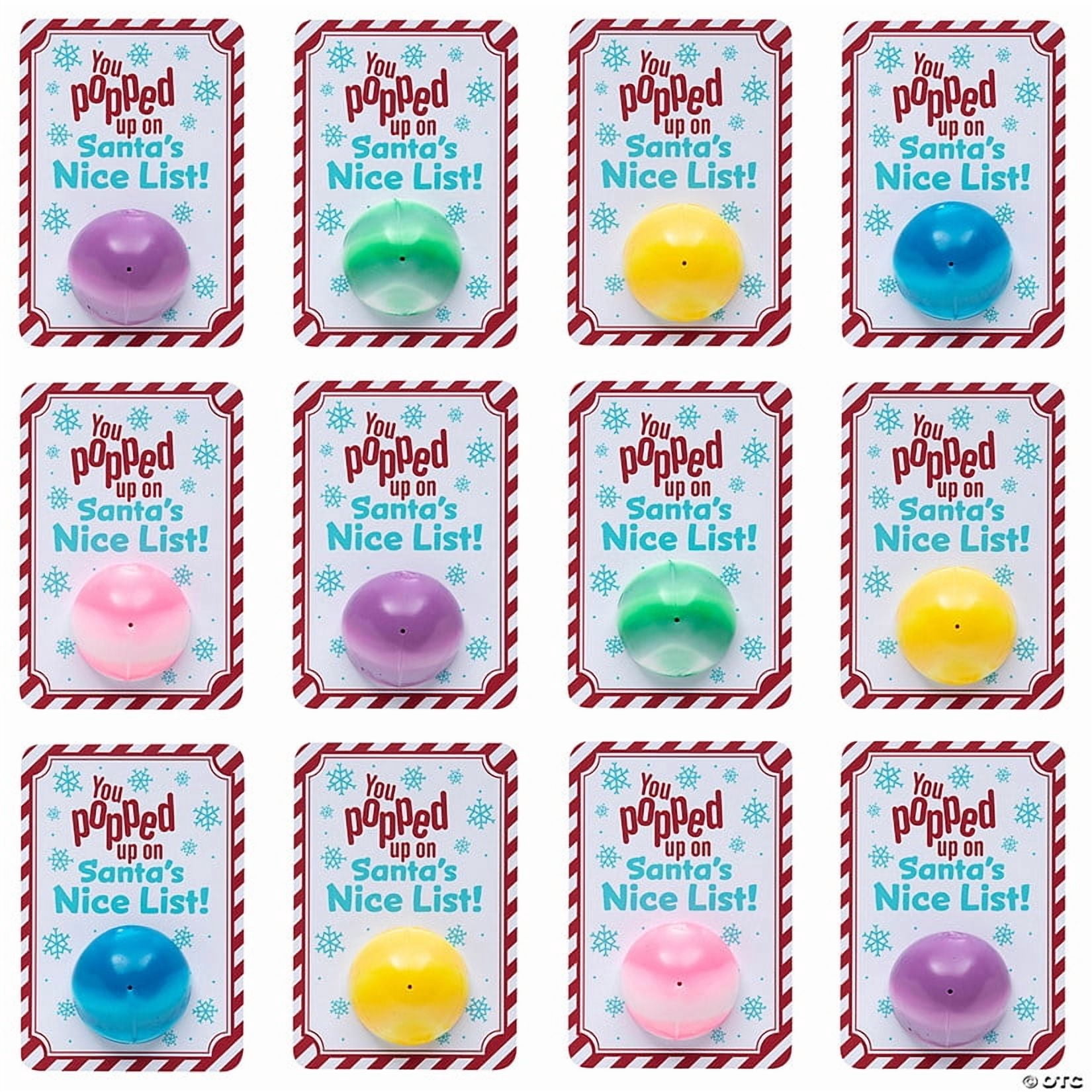 24 Pieces 1 3/4" Mini Marbleized Poppers with Christmas Handout Card for 12