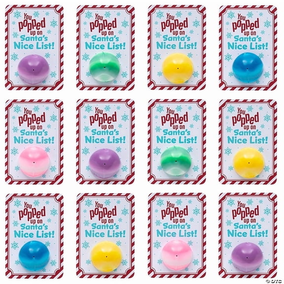 24 Pieces 1 3/4" Mini Marbleized Poppers with Christmas Handout Card for 12