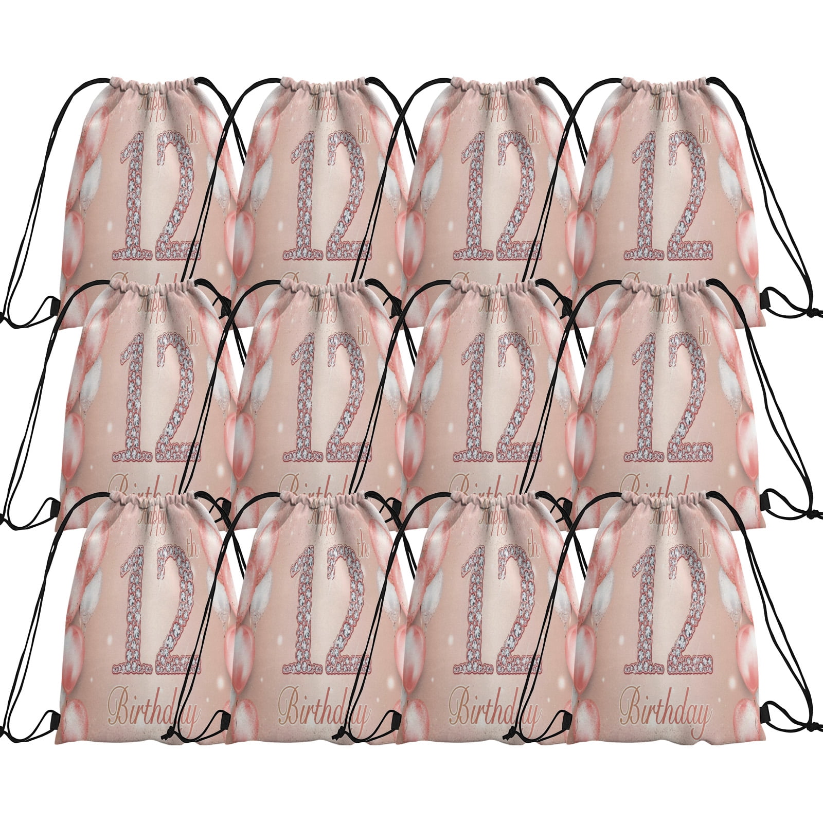 24 Pieces 12th Candy Drawstring Bag, Drawstring Goodie Favor Bags for ...
