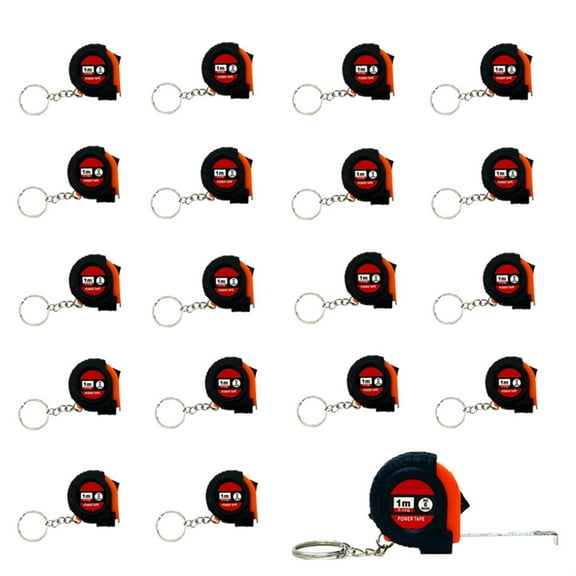 24 Pieces 1m/3ft Mini Keychain Portable Retractable Steel Tape Metric/Inch Measuring Tape Ruler Slide Lock for Body Measure, Kids Adult (24)