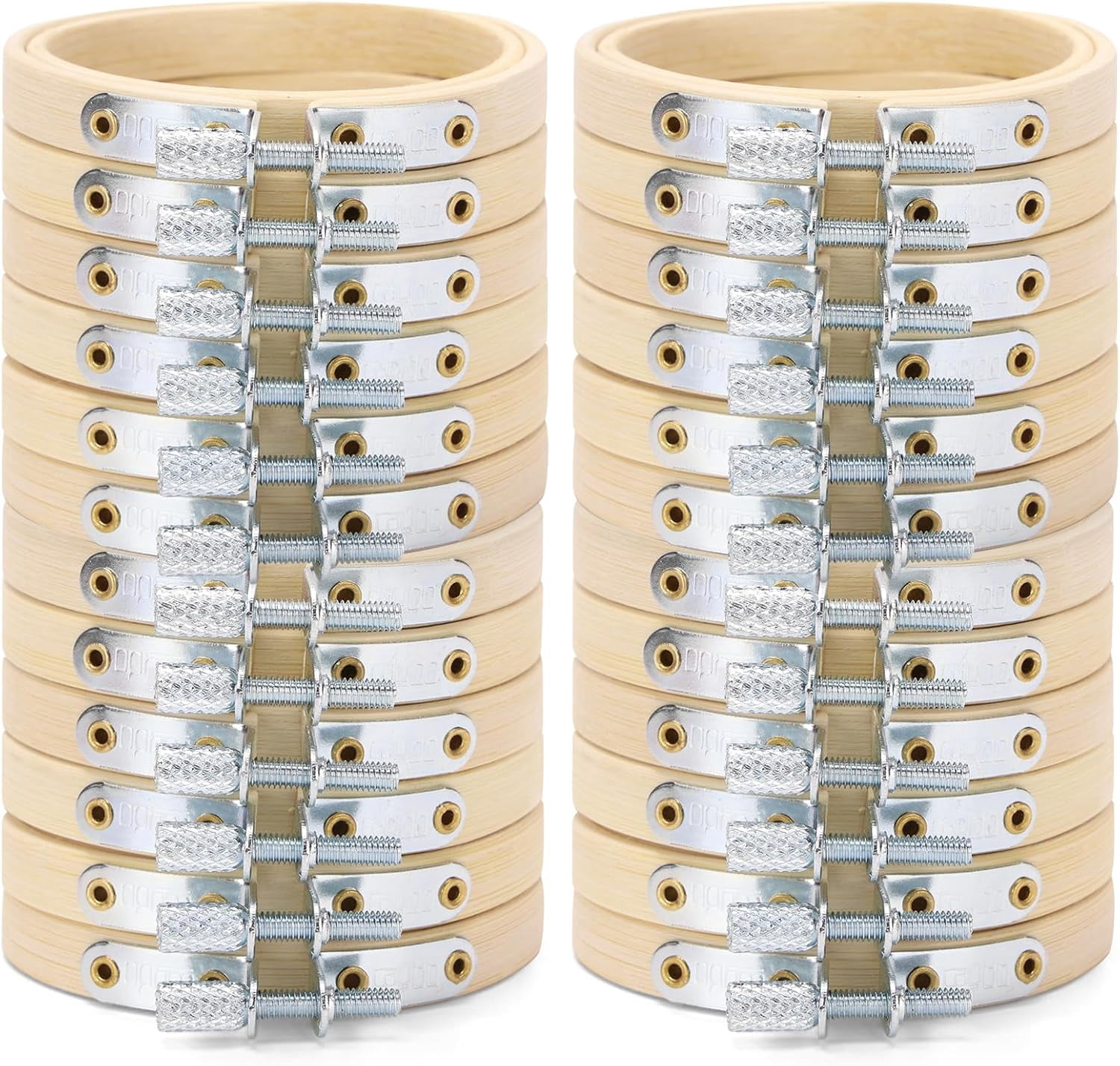 24 Pieces 2.5 Inch Embroidery Hoops Bulk Small Cross Stitch Hoop Bamboo Circle Mini Embroidery Hoops for Christmas Ornaments, Art Craft Home Decoration