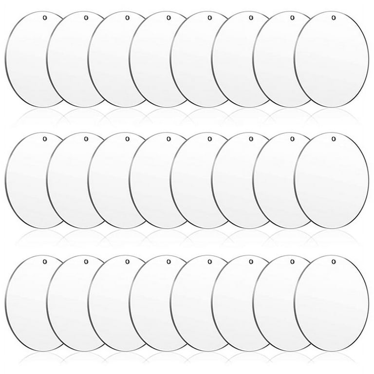 Round Clear Acrylic Disc Keychain Blanks with Metal Rings (3 Inches, 20  Pack)