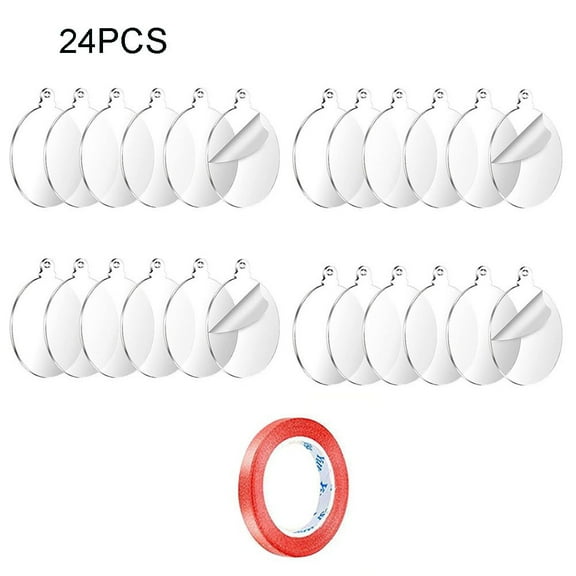 24 Pieces 3 Inch Clear Round Acrylic Christmas Ornaments Bulk Blanks Round Acrylic Discs Ornament DIY Round Blanks Vinyl Hanging Transparent Circle Discs Crafts Xmas Tree Bauble Party Decoration