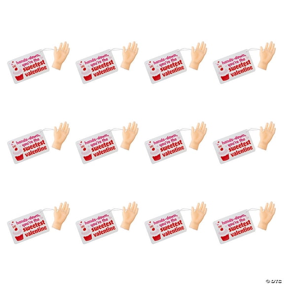24 Pieces 3" Tiny Hands Vinyl Finger Puppets Valentine Exchanges for 12