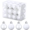 thumbnail image 1 of 24 Pieces 30 x 30 mm Mini Size Christmas Baubles, Silver Gold Christmas Tree Decorations with Plastic Ornaments (White), 1 of 7