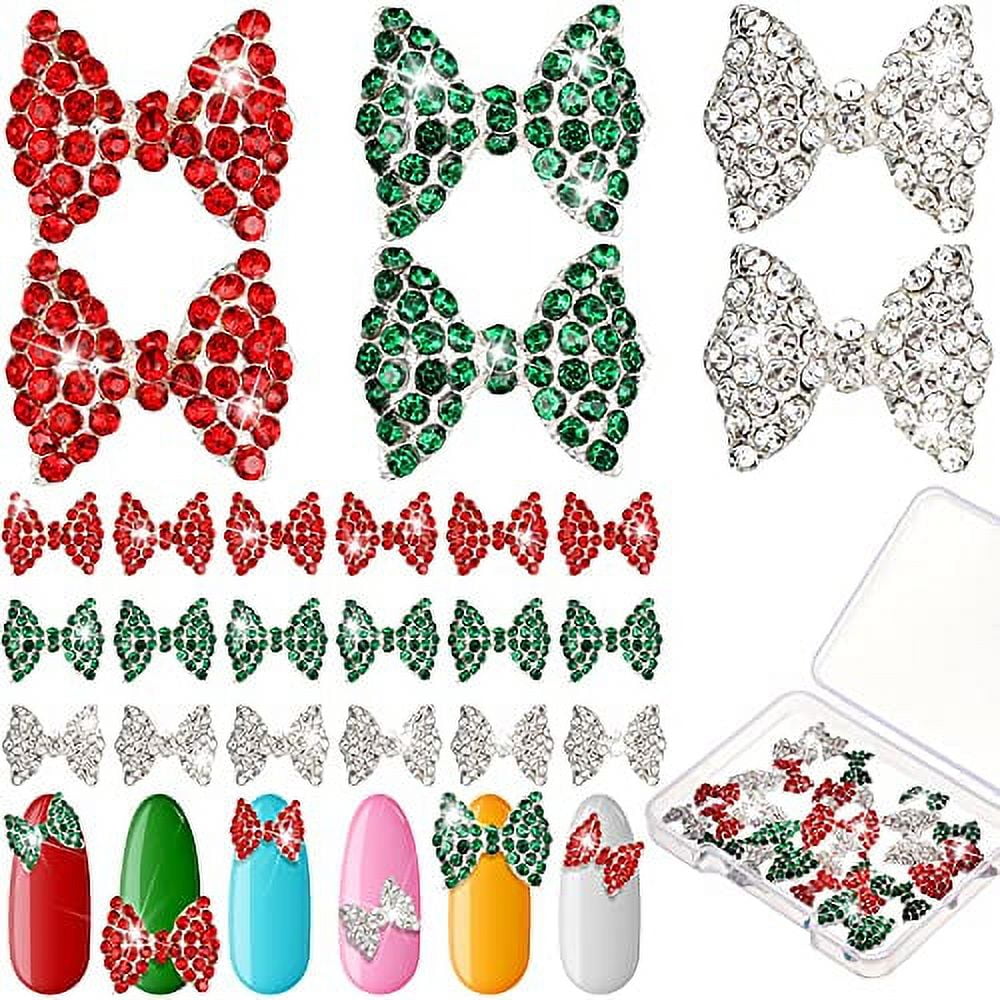 40 Pieces 3D Bow Big Nail Charms, Light Change 4 Nepal