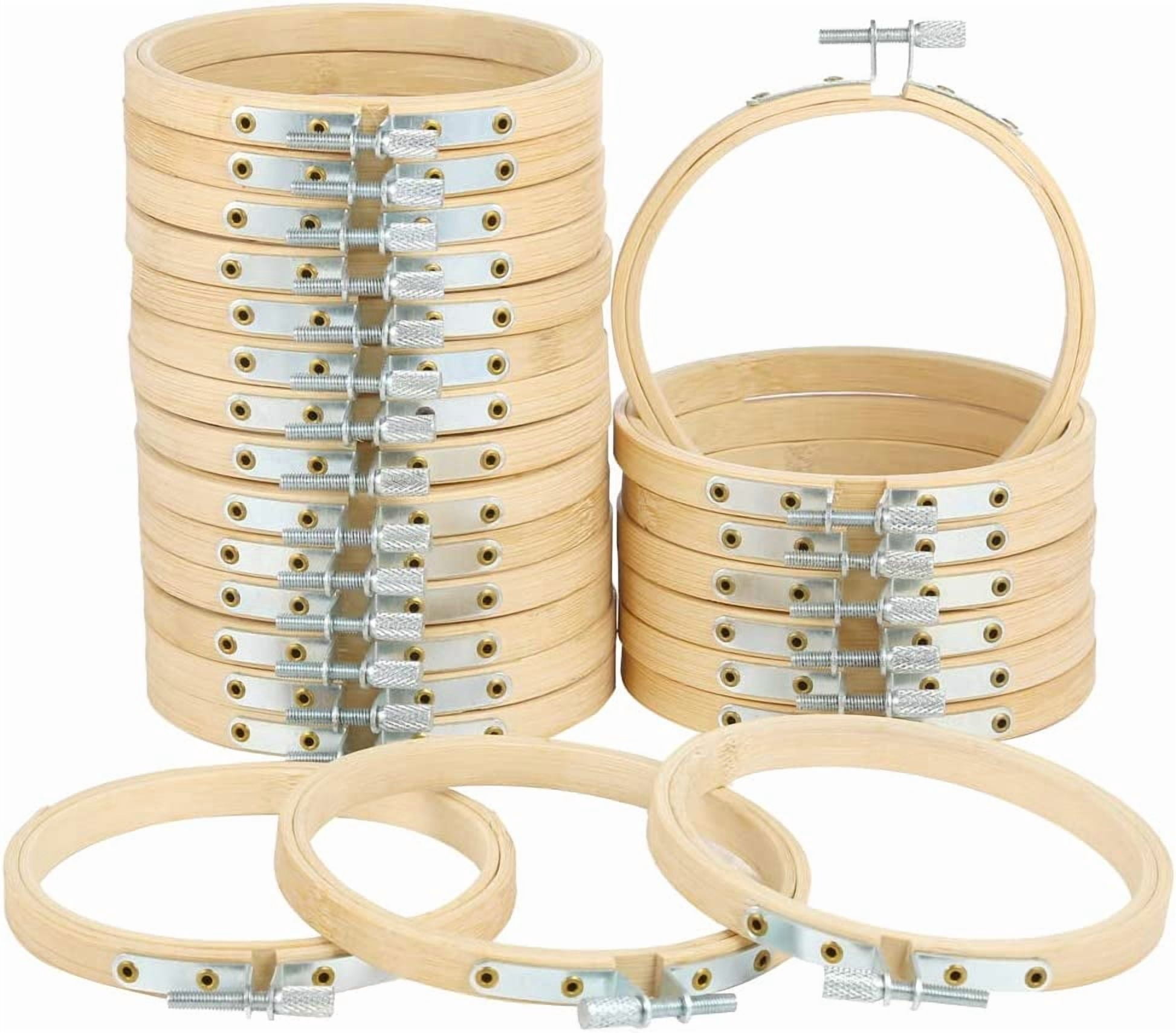 24 Pieces 4 Inch Embroidery Hoops Bulk Wholesale Cross Stitch Hoop Ring for Embroidery, Art Craft Handy Sewing and Christmas Decoration