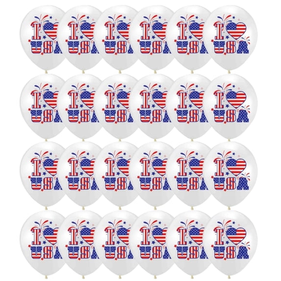 24 Pieces 4th of July Balloons Decorations Independence Day Anniversary Patriotic Independence Day American Flags Party Balloons Blue Red White Decor for Memorial Day, USA Patriotic Party Decor
