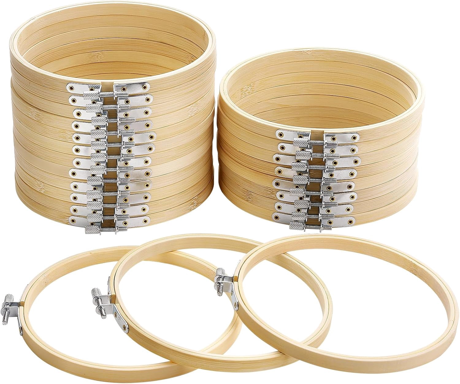 24 Pieces 6 Inch Embroidery Hoops Bulk, Cross Stitch Hoop Ring for Needlework Art Craft and Wall Decoration