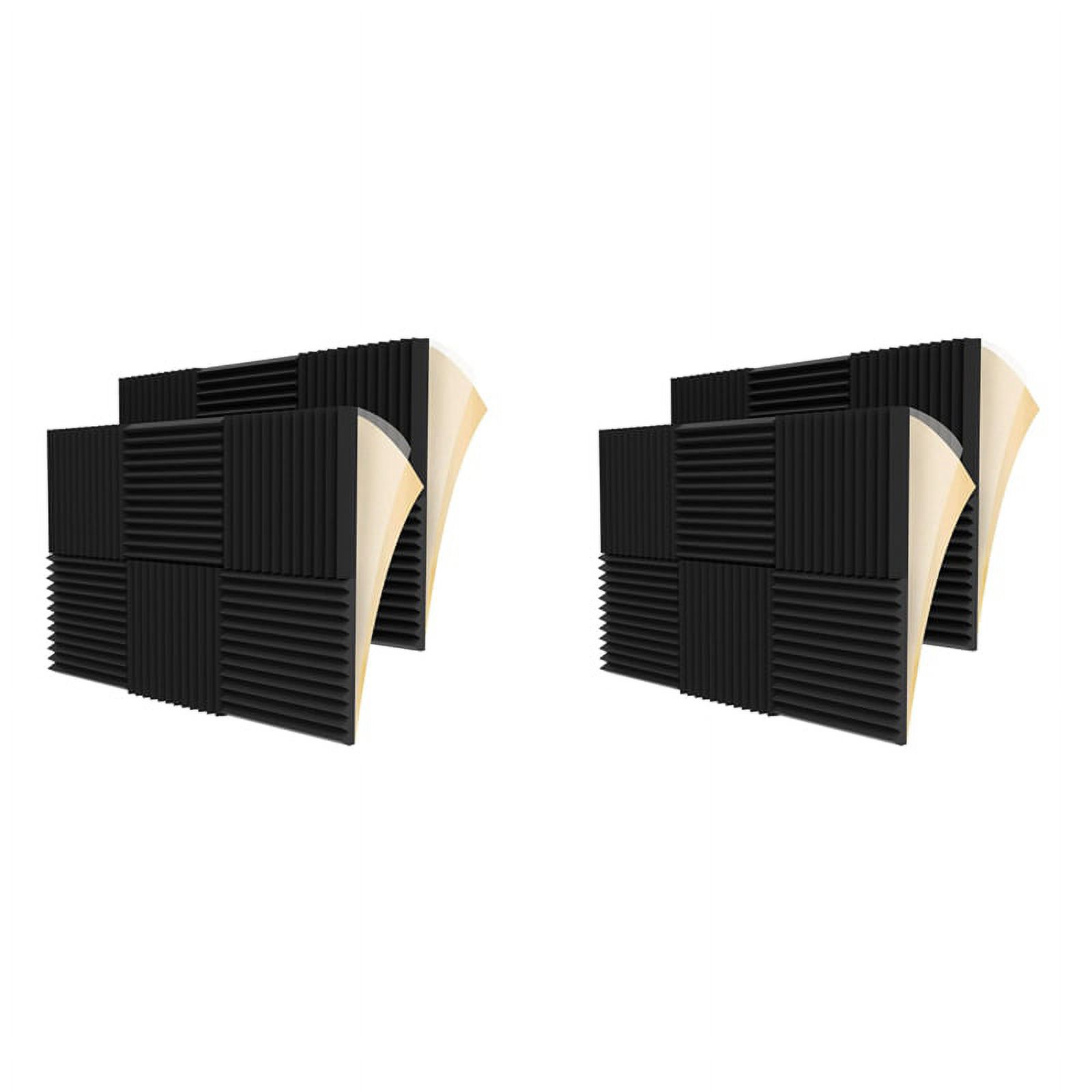 24 Pieces Acoustic Foam Panel Self-Adhesive,Acoustic Foam Panel,Sound Insulation Pad,Reduce Noise,for Studio Home Office,Black