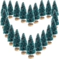 thumbnail image 1 of 24 Pieces Artificial Mini Christmas Sisal Snow Frost Trees with Wood Base Bottle Brush Trees Plastic Winter Snow Ornaments Tabletop Trees for Christmas Party Home Decoration, 1 of 7