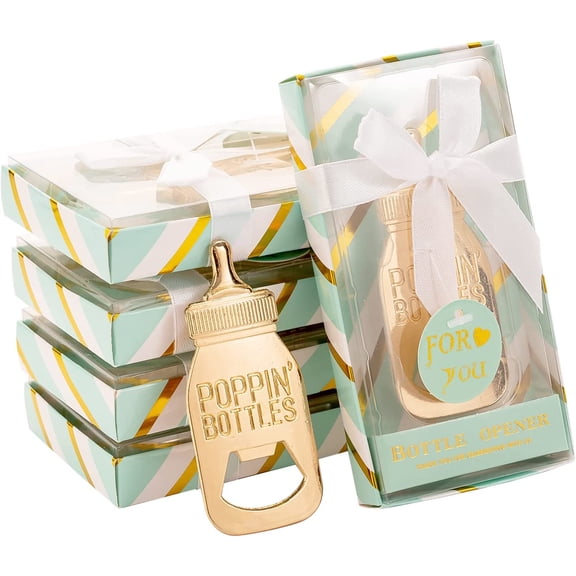 24 Pieces Baby Shower Favoris, Gifts, Decorations, or Souvenir Guest Gift Boxes, Poppin Design for Baby Boys or Girls (24 Pack Green)