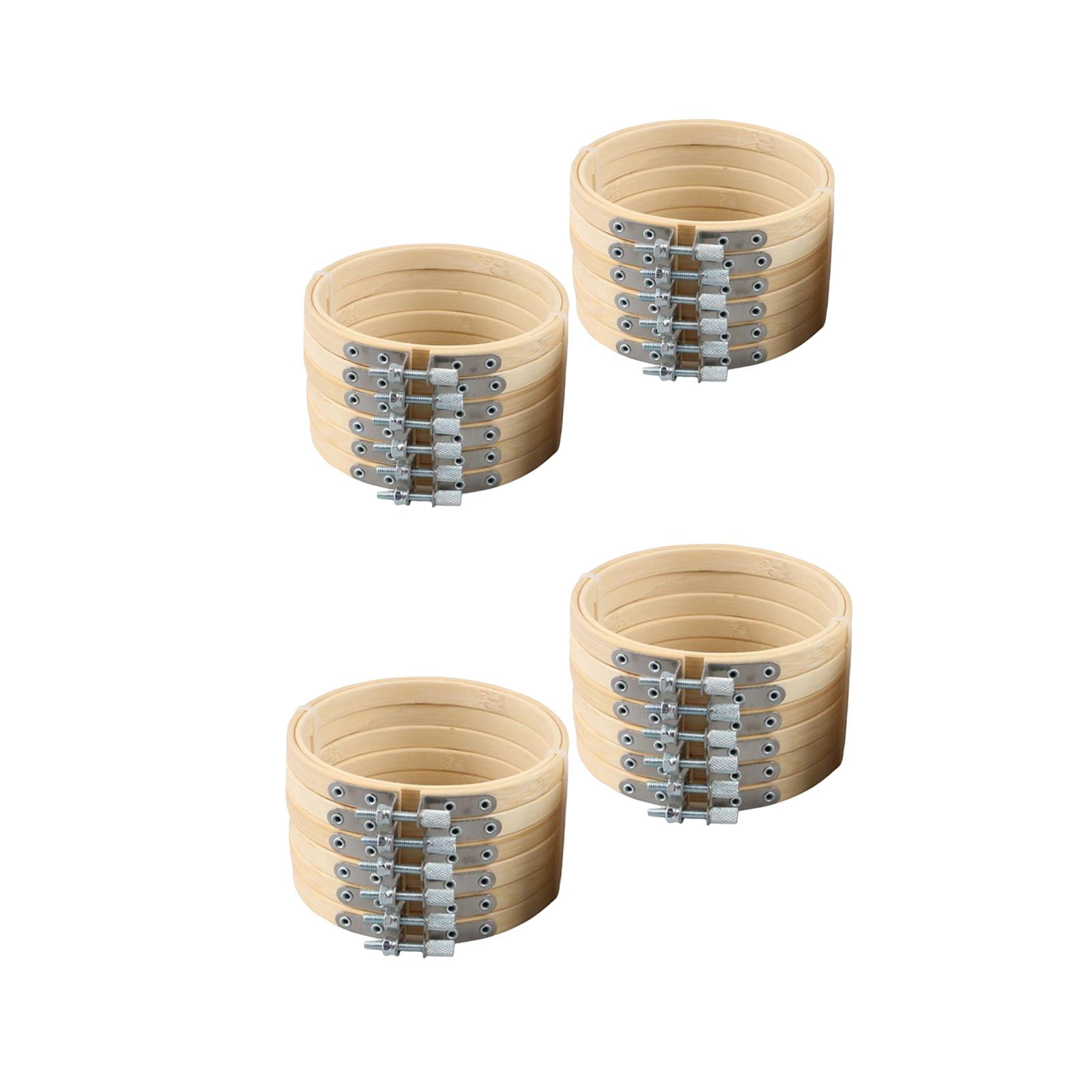 24 Pieces Bamboo Embroidery Hoops Bulk with Frames for Art Craft Supplies