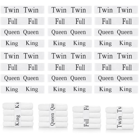 24 Pieces Bed Sheet Organizer Bands, Bed Sheet Keepers Closet Organization, Elastic Linen Labels for Bed Sheet Sets(Queen, King, Full, Twin)