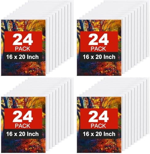 24 Pieces Canvas Boards for Painting 16 x 20 Inch Canvas Panel Bulk ...