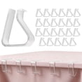 thumbnail image 1 of 24 Pieces Clear Tablecloth Clips, Durable Plastic Tablecloth Clips, Windproof Table Cover Holders, Reusable Table Skirt Clamps Fit 35mm to 55mm Table Edges for Picnic Wedding Camping Outdoor,24PC, 1 of 6
