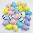 thumbnail image 1 of 24 Pieces Colorful Easter Hanging Eggs Painted Easter Eggs Plastic Easter Hanging Ornaments for Easter Tree, DIY Crafts, Home Decoration - 2.4 x 1.6 Inches, 1 of 5