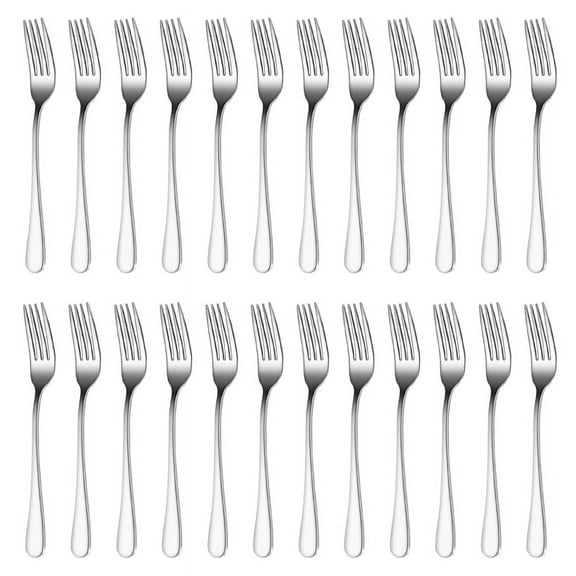 24 Pieces Dinner Forks Set 7.1 Inch Silver Stainless Steel Dinner Forks, Forks Silverware, Forks , Kitchen