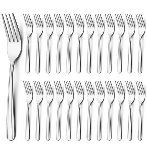 24 Piece Dinner Forks Set, 7.1" Stainless Steel Forks Silverware, Flatware Forks Set for Home, Kitchen or Restaurant, Metal Forks, Dishwasher Safe