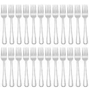 Ruffulon 24-Piece Dinner Forks Silverware Set, Stainless Steel Flatware Cutlery for Kitchen, Home, Restaurant Or BBQ, Mirror Finish & Dishwasher Safe