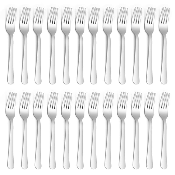24 Pieces Dinner Forks Set, Ruffulon Dinner Fork, Food Grade Stainless Steel Fork Silverware, Table Forks, Mirror Polished,Dishwasher Safe, Use for Home, Kitchen or Restaurant
