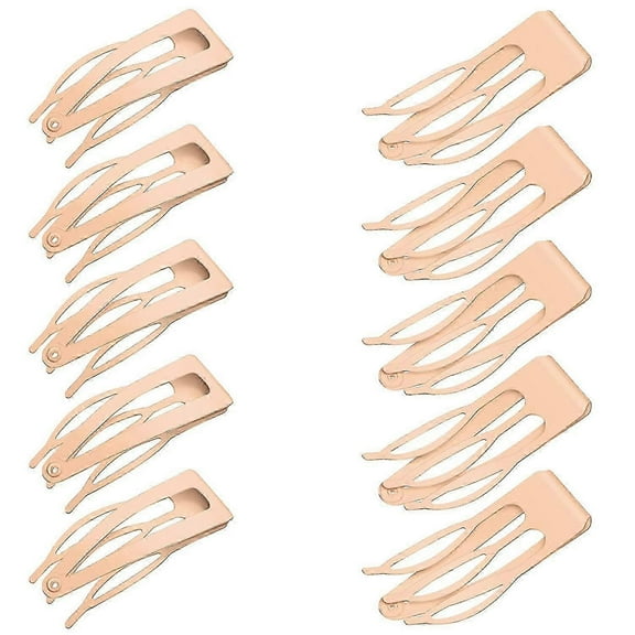 24 Pieces Double Grip Hair Clips Metal Snap Hair Clips Women Hair Barrettes for Hair Making, Salon Supplies (Cream)