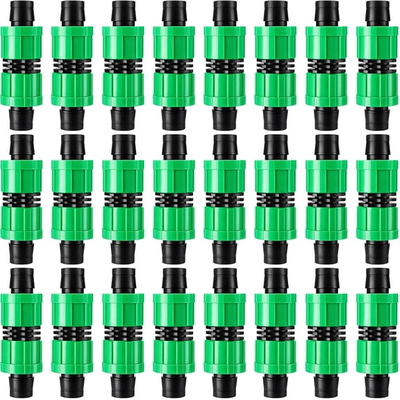 24 Pieces Drip Irrigation Coupling, 5/8 Inch Universal Connector Drip Tubing Fittings, Compatible with Most 16-17 mm Tubing or Sprinkler Systems