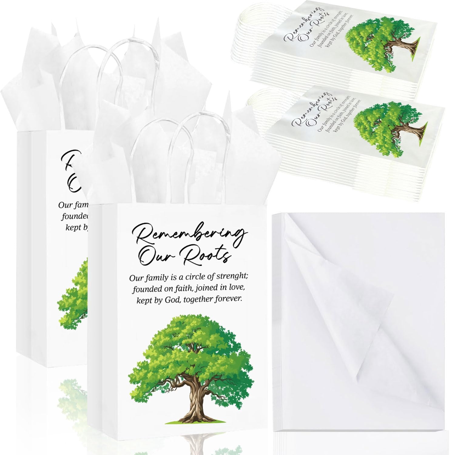 30-Pack Family Reunion Gift Bags With Tissue Paper - Reusable Non-Woven Tote Favors For Parties