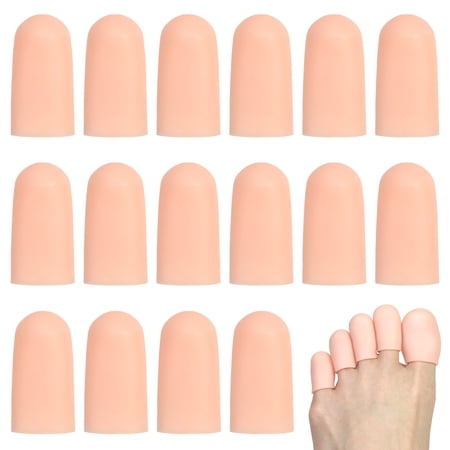 24 Pieces Gel Toe Cap Silicone Toe Protector Toe Guards to Cushion, Protect and Provide Relief from Corns, Blisters, Ingrown Toenails, Calluses, Hammer Toes (Beige, Large)