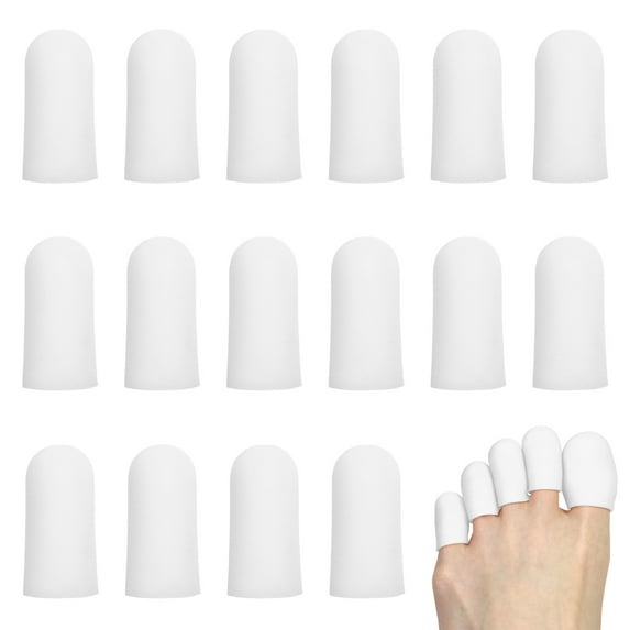 24 Pieces Gel Toe Cap Silicone Toe Protector Toe Guards to Cushion, Protect and Provide Relief from Corns, Blisters, Ingrown Toenails, Calluses, Hammer Toes (White, Small)