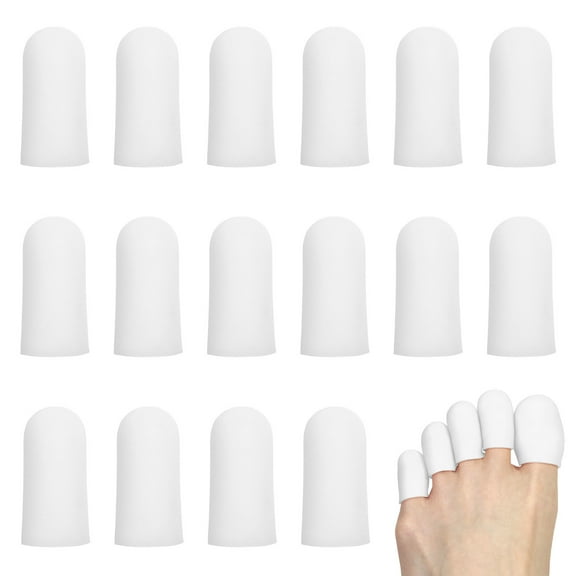 24 Pieces Gel Toe Cap Silicone Toe Protector Toe Guards to Cushion, Protect and Provide Relief from Corns, Blisters, Ingrown Toenails, Calluses, Hammer Toes (White, Small)