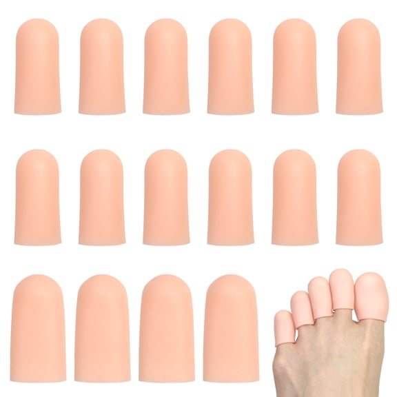 24 Pieces Gel Toe Cap Silicone Toe Protector Toe Guards to Cushion, Protect and Provide Relief from Corns, Blisters, Ingrown Toenails, Calluses, Hammer Toes (Beige, Small & Large)