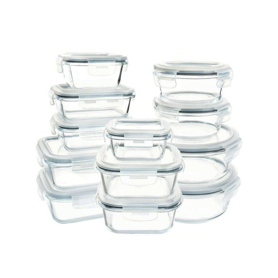 24 Pieces Glass Meal Prep Containers With Steam Vent, Food Storage ...