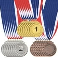 thumbnail image 1 of 24 Pieces Gold Silver Bronze Award Metals, 2-Inch Award Medals 1st 2nd 3rd Prizes with Ribbon, 1 of 7