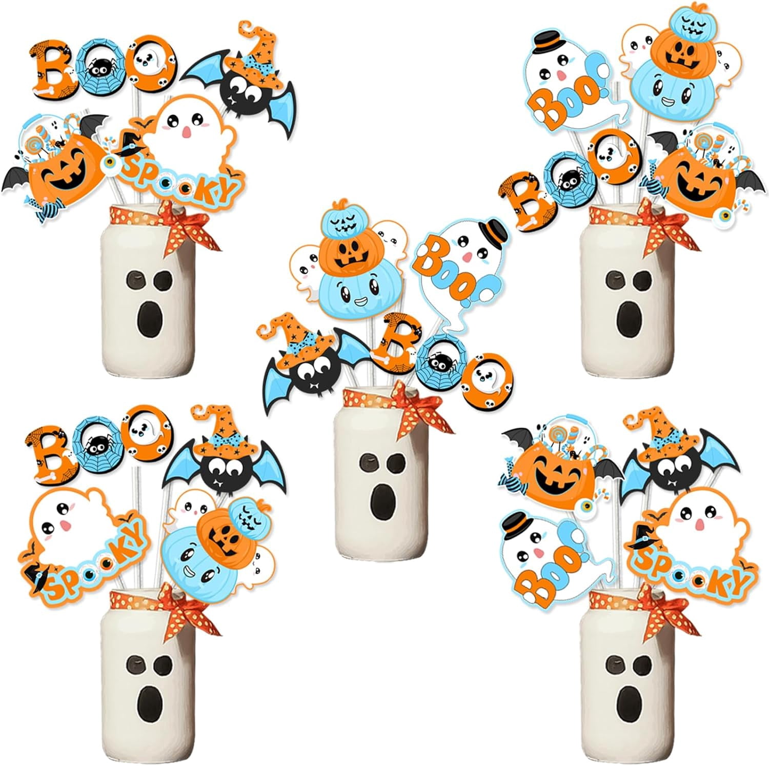 35 PCS Halloween Cake Topper Set – Spooky Flower Balls, Roses & Dead Branches For Themed Party Decor