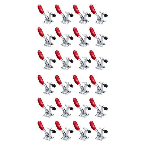 24 Pieces Hand Tool Adjustable Toggle Clamp 201A Antislip Red Horizontal Clamp 201-A Quick Release Heavy Duty Tool