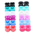 thumbnail image 1 of 24 Pieces Heart Shape Thin Silic Ear Gauges Set Piercing Jewelry Expander 8mm, 1 of 8