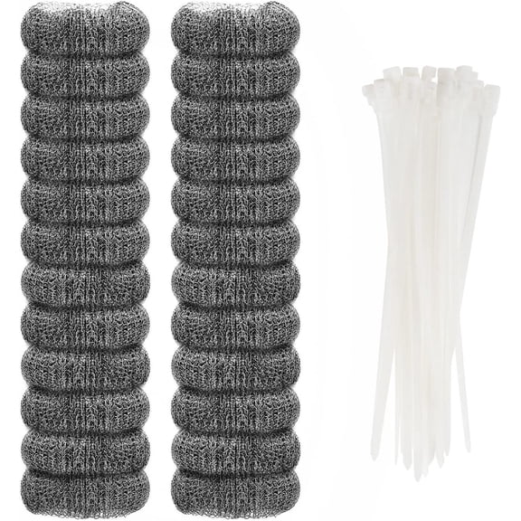 24 Pieces Lint Traps Stainless Steel (Never Rust) Washing Machine Lint Snare Traps, Washer Hose Lint Traps with 24 pcs Cable Ties