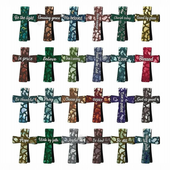 24 Pieces Magnetic Christian Religious Cross Bookmark Religious Bible Verses Bookmarks Magnetic Page Clips for Women Student School Reading Gifts Eactix