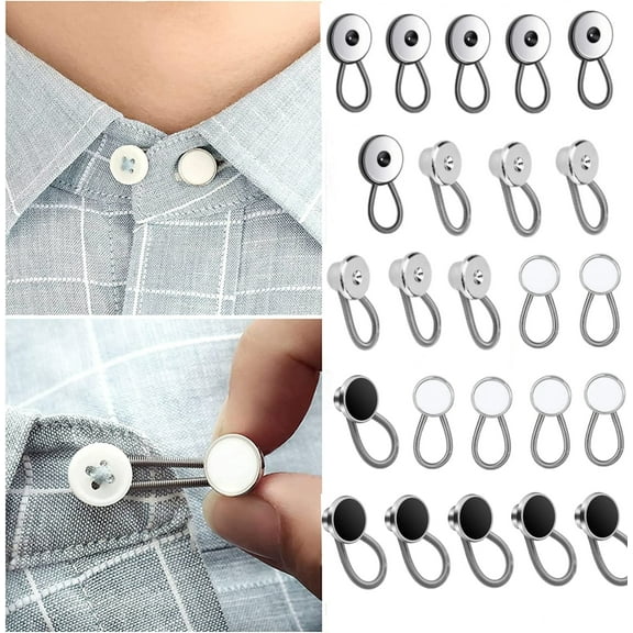 24 Pieces Metal Collar Extenders Neck Button Extender Elastic Extenders for Dress Shirt Trouser Coat by GIXUSIL(Multi-Color)