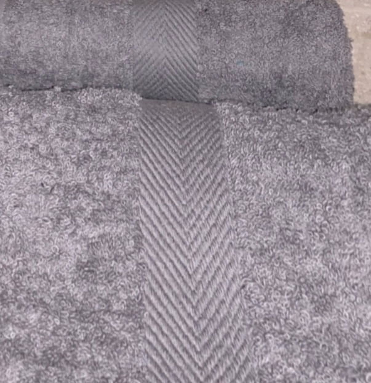 24 Pieces New Grey Salon SPA GYM Hand Towels Dobby Border 16x27 inches