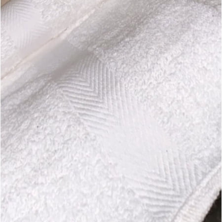 24 Pieces New White Salon SPA GYM Hand Towels Dobby Border 16x27 inches