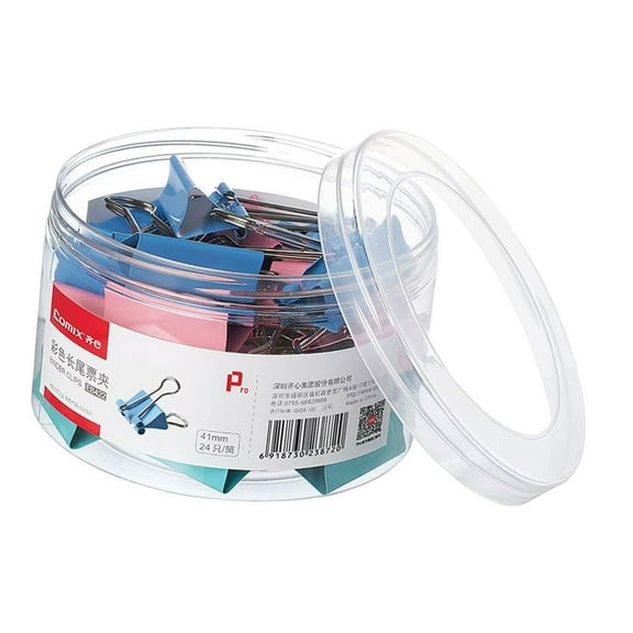 24 Pieces Office Supplies Clips Assorted Color Metal for Office Hobbies Home 32mm