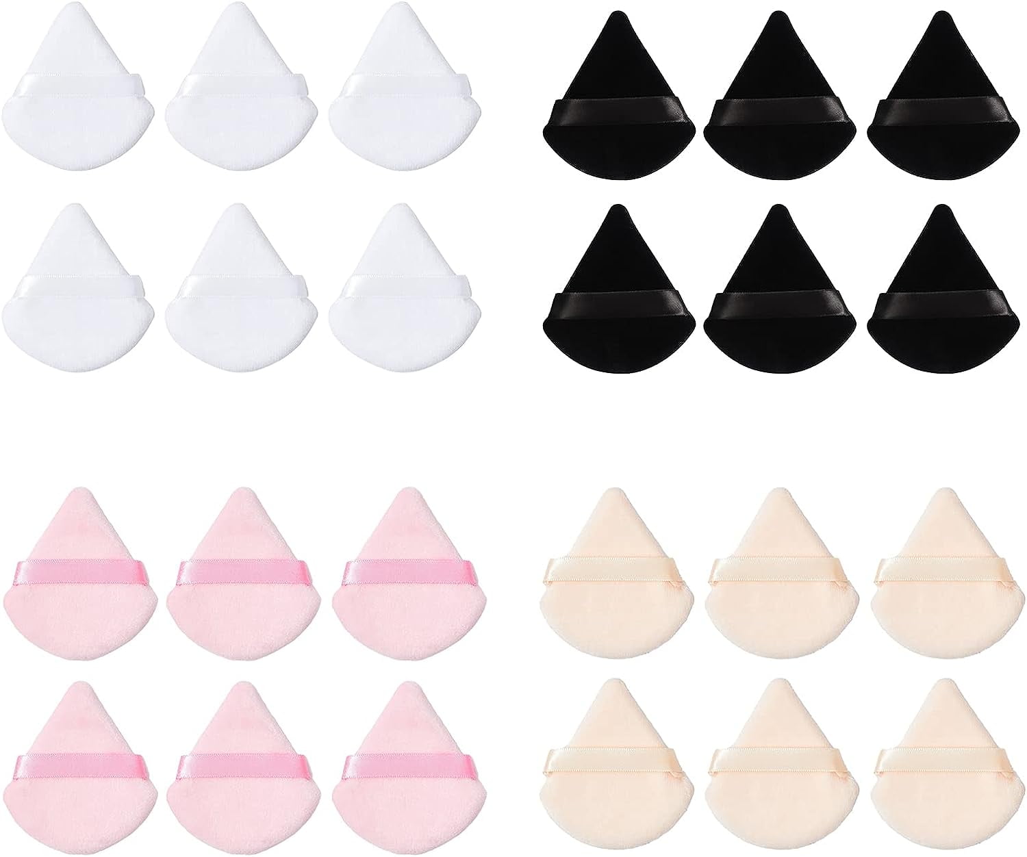 24 Pieces Powder Puff for Face, Soft Triangle Makeup Puffs Velour