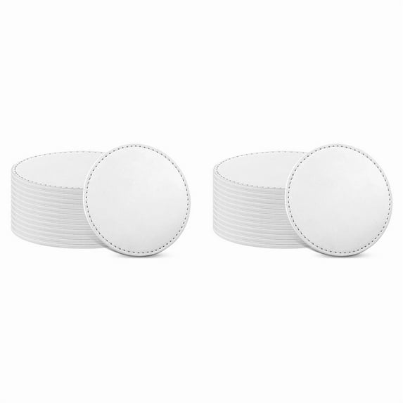 24 Pieces Round Sublimation Coasters 4 Inch Sublimation Coasters Blank Non-Slip Round Heat Transfer Coasters for