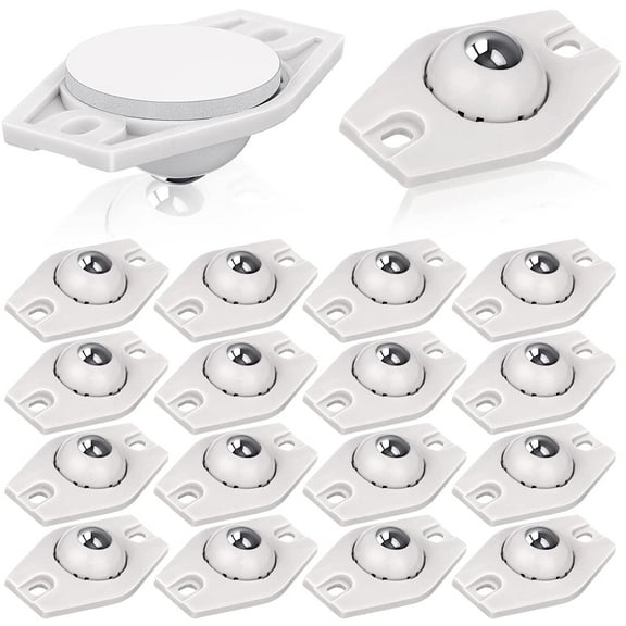 24 Pieces Self Adhesive Wheels Mini Fixed Wheels Caster Boxes Caster Small Caster Paste Plastic Wheel Sticky Caster Carton Wheels for Box Bottom Storage Rack DIY Toy Car Bin Storage (Simple Style)